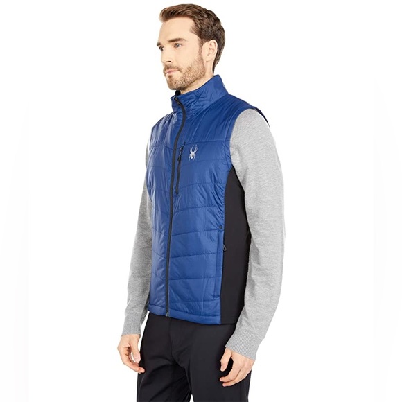 Spyder Other - SPYDER New NWT black Glissade Hybrid
Insulated Vest Size S blue Men